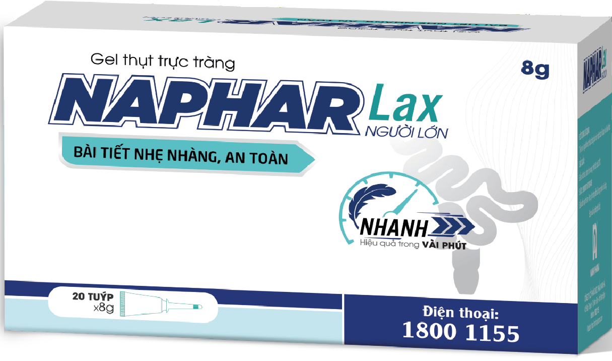 Gel thụt thực tràng Naphar Lax người lớn 6 tuýp x 8g