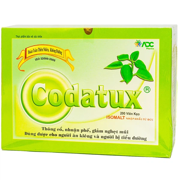 Kẹo ngậm Codatux ADC giảm ho, viêm họng, thanh quản, nhuận phế 200 viên