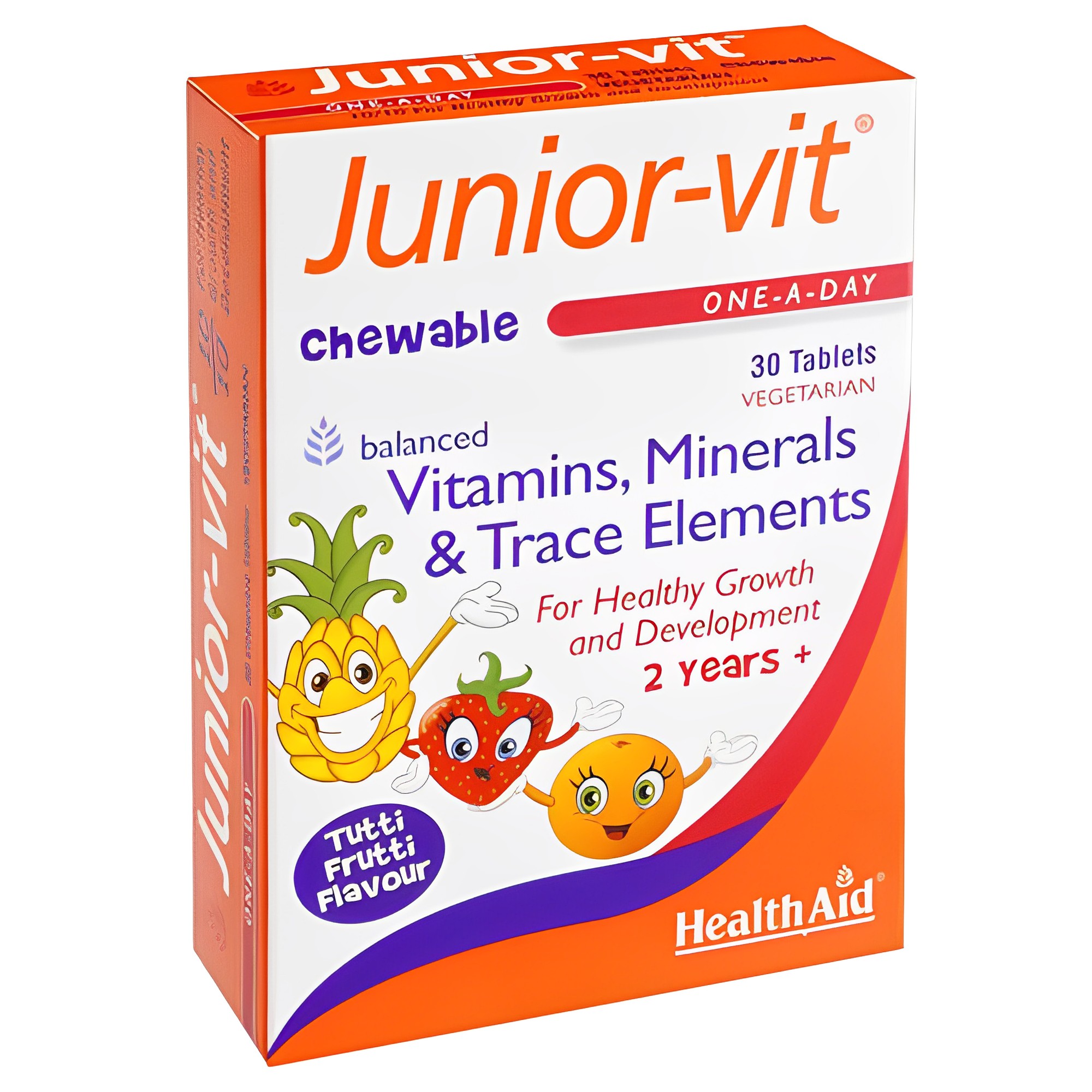HealthAid Junior-Vit Chewable Tablets, sản phẩm giàu vitamin B, sắt và Vitamin D 30 viên