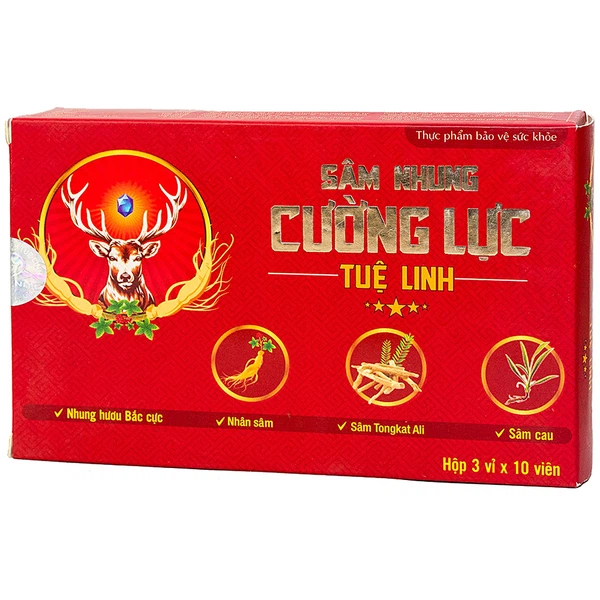 TPBVSK Sâm Nhung Cường Lực Tuệ Linh bổ khí huyết hộp 30 viên