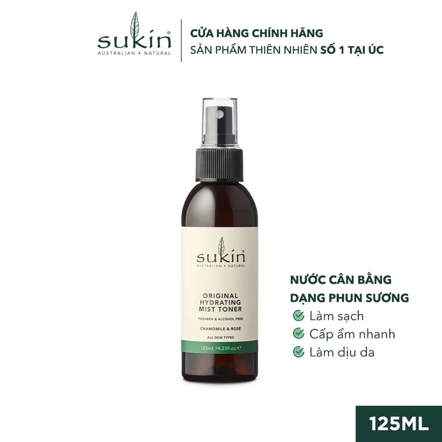 Nước Cân Bằng Dạng Phun Sương Sukin Original Hydrating Mist Toner